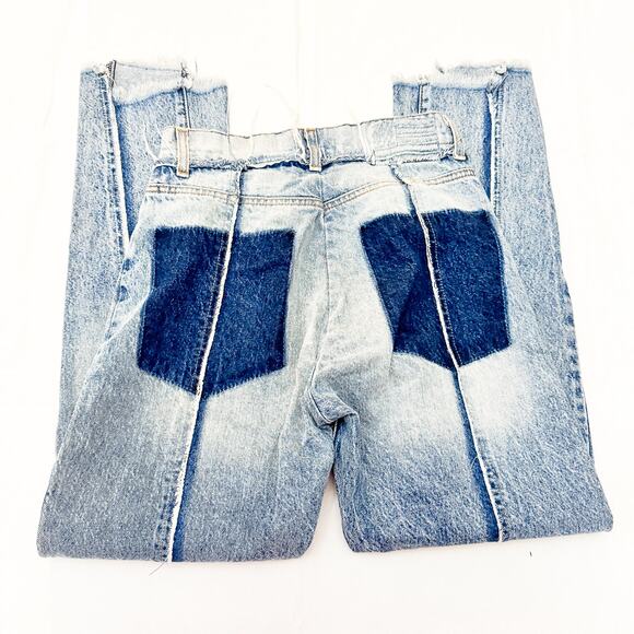 Revice Seamed Straight Leg Raw Hem Acid Wash Denim Jeans Size 27 - Picture 5 of 8